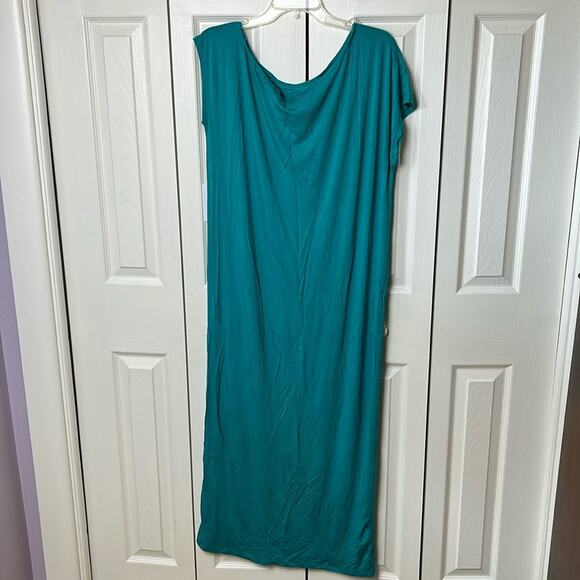 Six Fifty Solid Maxi Dress Teal Large - Picture 3 of 8